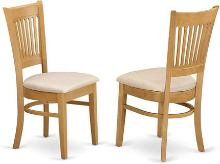 East West Furniture Norden 3 Piece Room Furniture Set Contains a Rectangle Kitchen Table with Dropleaf and 2 Linen Fabric Upholstered Dining Chairs, 30x48 Inch, Oak - LeafyLoom