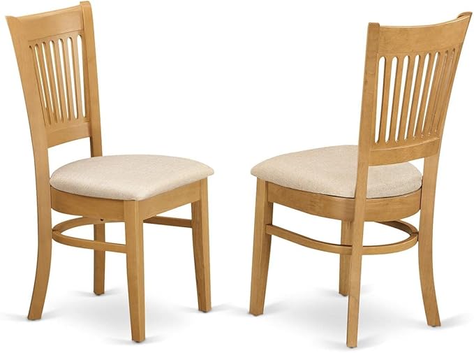 East West Furniture Norden 3 Piece Room Furniture Set Contains a Rectangle Kitchen Table with Dropleaf and 2 Linen Fabric Upholstered Dining Chairs, 30x48 Inch, Oak - LeafyLoom