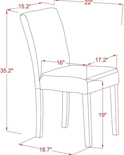 East West Furniture MLAB5-MAH-18 Milan 5 Piece Modern Dining Set Includes a Rectangle Wooden Table with Butterfly Leaf and 4 Coffee Linen Fabric Upholstered Chairs, 36x54 Inch - LeafyLoom