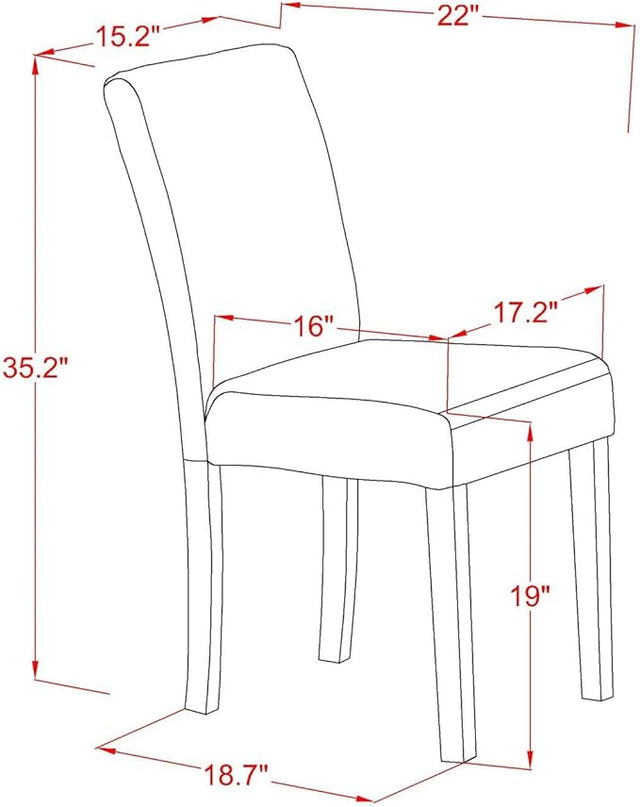 East West Furniture DLAB5-LWH-02 5 Piece Dining Room Table Set Includes a Round Kitchen Table with Dropleaf and 4 Light Beige Linen Fabric Parson Dining Chairs, 42x42 Inch, Linen White - LeafyLoom