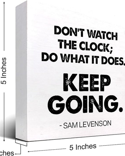 Keep Going Wood Box Signs,Inspirational Quote Wood Plaque Sign Desk Decor,Rustic Motivational Wooden Block Sign Decor for Home Office Shelf Desk Table Decoration C1069 - LeafyLoom