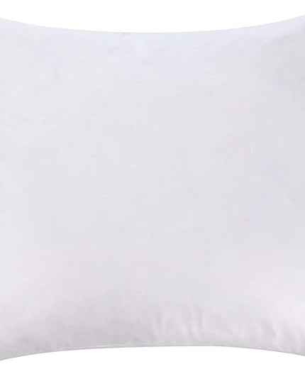 L' COZEE 100% Cotton Cover, Feather & Down Pillow, Best use for Decorative Pillows & for Firm Sleepers, White, Size (16x16) - LeafyLoom