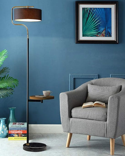 Hsyile KU300244 with USB Charging Ports Modern Reading Contemporary Modern Creative Floor Lamp for Living Room Bedroom Office - E26 Bulb Included - with a Table - LeafyLoom