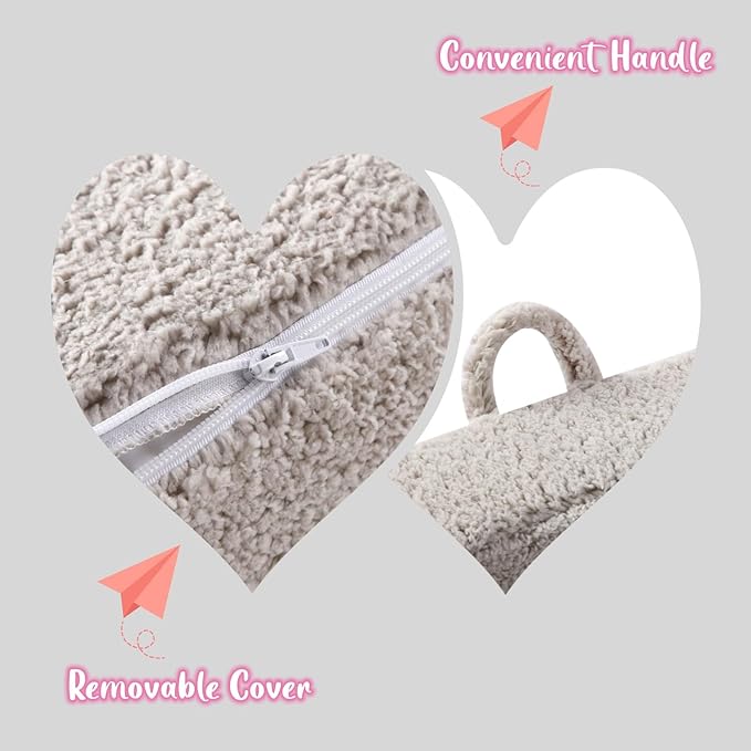 Kids Snuggly-Soft Sherpa Chair, Cuddly Toddler Foam Chair for Boys and Girls, Light Grey - LeafyLoom