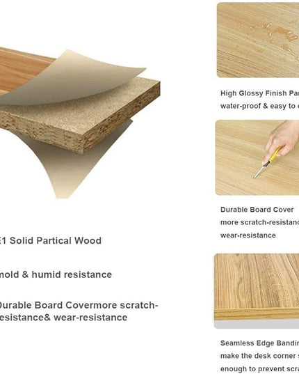 DlandHome 39 inches Small Computer Desk for Home Office Activity Table Writing Table for Small Spaces Study Table Student Laptop Desk Teak and Black DND-AC3BB-100 - LeafyLoom