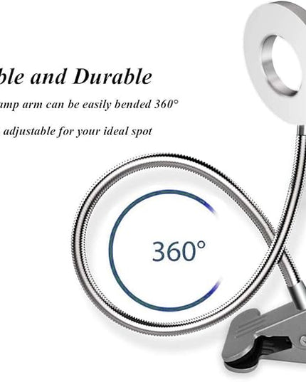 7W Clip on Light, LED Clip On Lamp, USB Reading Book Light, Bed Lamp,Desk lamp, Warm Light and White Light - LeafyLoom