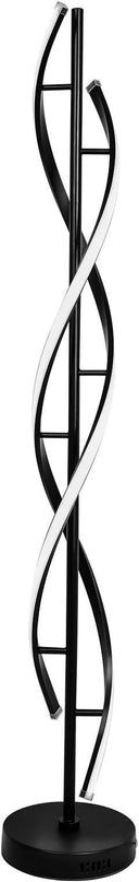 Modern Floor lamp 53 in,LCiWZ 35W Night Light Dimming Standing Lamp,Corner Spiral Floor Lamp with Remote Control,Eye-Caring Reading Light Very Suitable Black. - LeafyLoom
