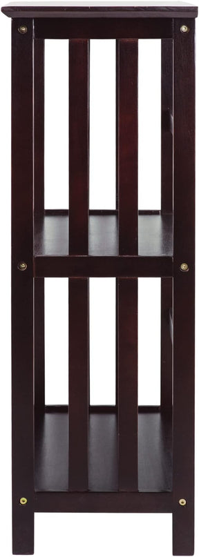 Casual Home Mission Style 3-Shelf Bookcase, Espresso - LeafyLoom