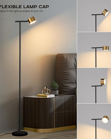 Floor Lamps for Living Room, 3 Color Temperatures Minimalist Floor Lamp with Flexible Lamp Cap,Modern Tall Floor Lamp for Bedroom, Foot Switch, Standing Reading Lamp for Office Working - LeafyLoom