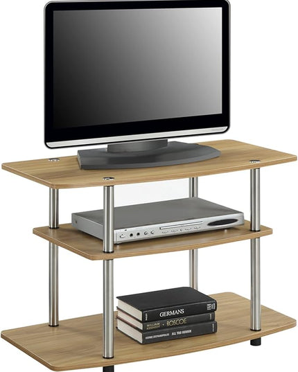 Convenience Concepts Designs2Go 3-Tier TV Stand, 31.5", Light Oak - LeafyLoom