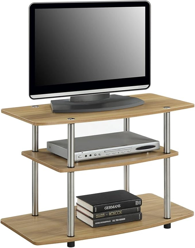 Convenience Concepts Designs2Go 3-Tier TV Stand, 31.5", Light Oak - LeafyLoom