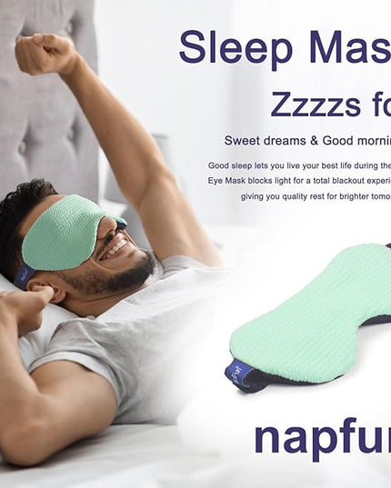 napfun Neck Pillow for Traveling, Upgraded Travel Neck Pillow for Airplane 100% Pure Memory Foam Travel Pillow for Flight Headrest Sleep, Portable Plane Accessories, Striped Turquoise - LeafyLoom