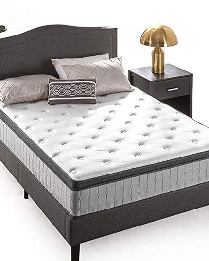 ZINUS 12 Inch Comfort Support Cooling Gel Hybrid Mattress, Queen, Euro Top Innerspring Mattress, Motion Isolating Pocket Springs, Mattress in A Box - LeafyLoom