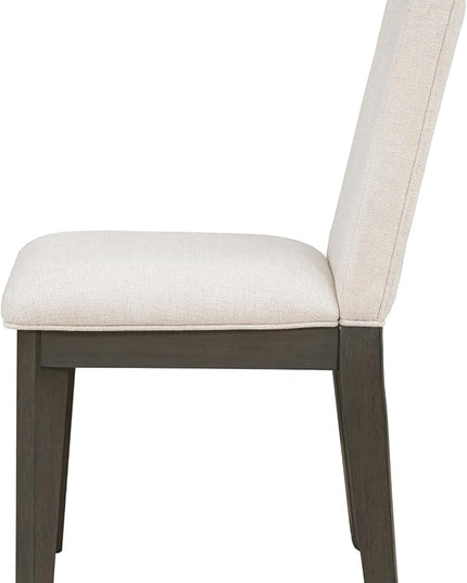 6-Piece Wood Rectangular Dining Table Set with 4 Full Back Padded Chairs & Bench, Tapered Legs, for Kitchen Living Room, Farmhouse Style, Dark Gray, 60" L x 36" W x 30.3" H - LeafyLoom