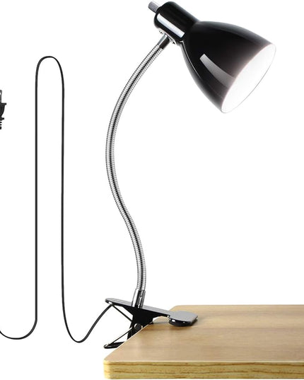 Desk lamp Eye-Caring Table Lamps, 360°Rotation Gooseneck Clip on Lamp Reading Light Portable Reading Book Light, Clamp Light, Study Desk Lamps for Bedroom and Office Home Lighting (Black) - LeafyLoom