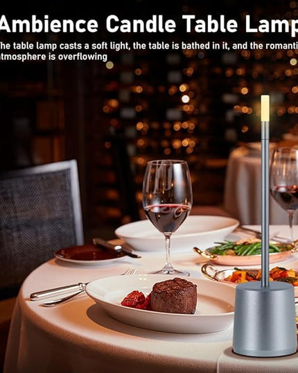 Portable LED Metal Table Lamp - 3 Level Brightness Touch Control Desk Lamps for Bedroom Nightstand,Rechargeable Battery - Ideal Bedside Lamp for Bedroom Nightstand - LeafyLoom