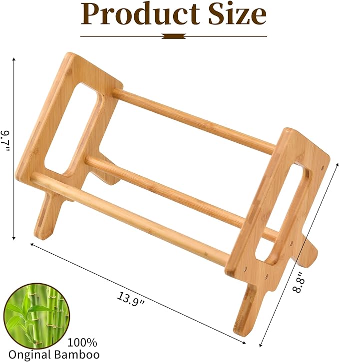 Bamboo Desktop Bookshelf - Compact Tabletop Bookcase for Small Spaces - Desk Organizer x - Mini Wooden Bookcases for Home and Office - Book Display Rack for Kids (Wood, Green) - LeafyLoom