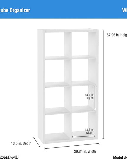ClosetMaid 8 Cube Storage Shelving Unit, White - LeafyLoom