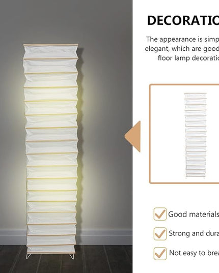 Uonlytech Paper Floor Lamp Shades Nordic Style Table Lampshades Barrel Chandelier Light Cover Protector for Home Hotel Bedside Desk Floor Lamp, Beige - LeafyLoom