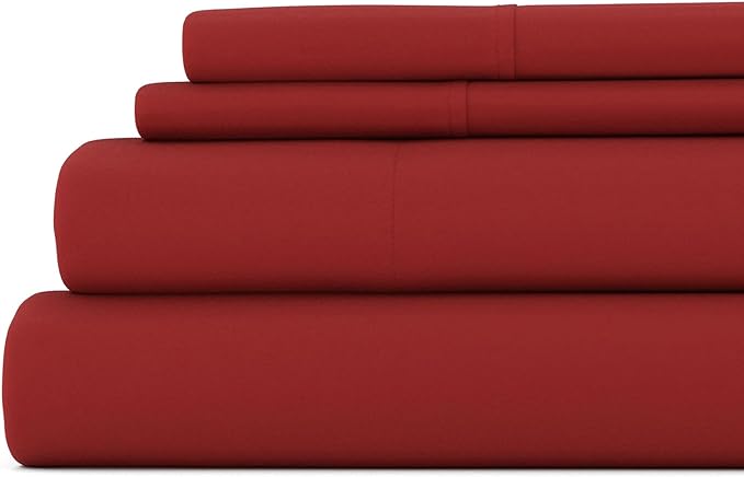 Linen Market Bed Sheets for Queen Size Bed (Burgundy) - Sleep Better Than Ever with These Soft and Cooling Queen Sheets - Deep Pocket Fits 16" Thick Beds - 4 Piece Queen Sheet Set - LeafyLoom