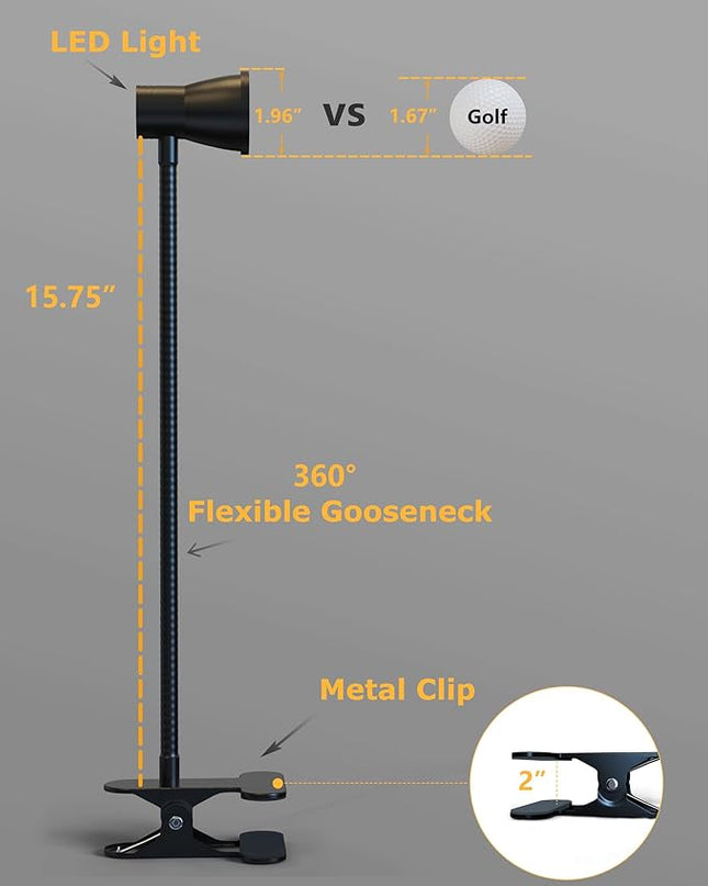 Clip on lamp for Bed Headboard with Clamp for Reading, Small Clip on Light for Desk or Bedside, Flexible Gooseneck Small Clamp Light has 3 Color Modes 10 Brightness.(Black) - LeafyLoom