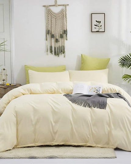 Light Yellow Comforter Set Full Ivory Bedding Set Beige Comforter Set Full Men Breathable Ivory Bedding Set Women Soft Off White Full Ivory Bedding Comforter Set Full Size Off White Comforter - LeafyLoom