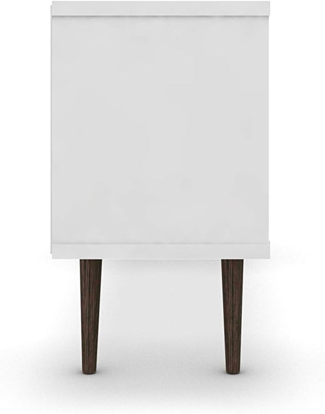 Manhattan Comfort Liberty Mid Century Modern TV Stand for Televisions up to 50 Inches, Bedroom and Living Room Entertainment Center with Storage, Shelves, and Cabinet, 53" Wide, White and Aqua Blue - LeafyLoom