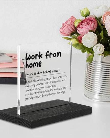 Work From Home Definition, Work From Home Gifts, Home Office Decor, Desk Coworker Gifts for Women Men Office Work Bestie Gifts for Women YTZ78 - LeafyLoom