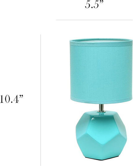 Simple Designs LT2065-BLU Round Prism Mini Table Lamp with Matching Fabric Shade Blue (Pack of 24) - LeafyLoom