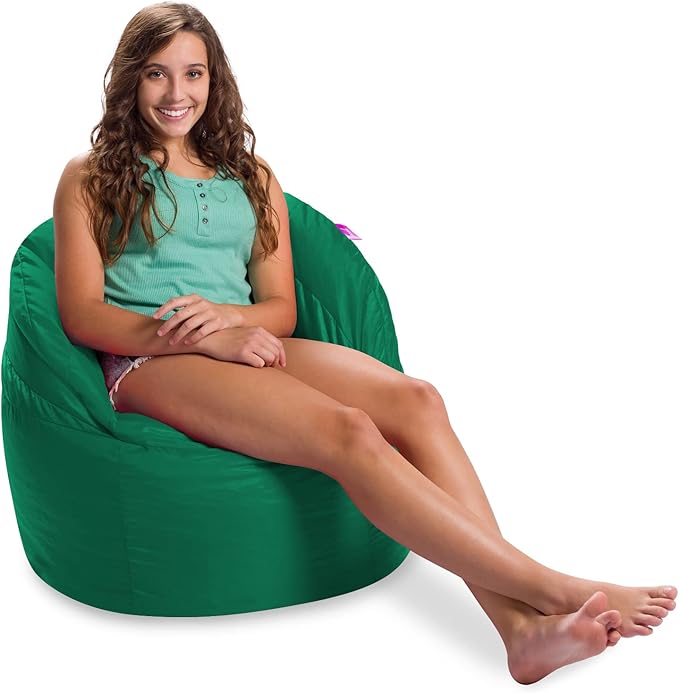 Posh Creations Structured Comfy Bean Bag Chair for Gaming, Reading, and Watching TV, Sonoma Lounge, Microsuede - Tide Pool - LeafyLoom