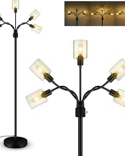 Floor Lamp, Industrial Floor Lamps for Living Room,Tree Standing Lamp,3 Way Switch,Modern Stand up Lamp for Bedroom Office Farmhouse - LeafyLoom