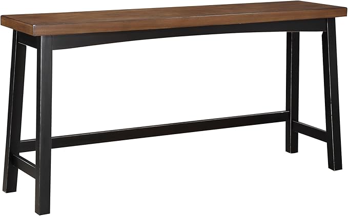 Lexicon Bar Table Set for 3, Small Kitchen table set Kitchen Island Table with 3 Saddle Bar Stools, 4 Piece Dining Table Set for Breakfast Nook, Living Room, Apartment, Counter Height, Black/Brown - LeafyLoom