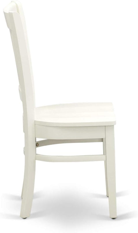 East West Furniture NOVA5-LWH-W 5 Piece Dining Room Table Set Includes a Rectangle Kitchen Table with Butterfly Leaf and 4 Dining Chairs, 32x54 Inch, Linen White - LeafyLoom