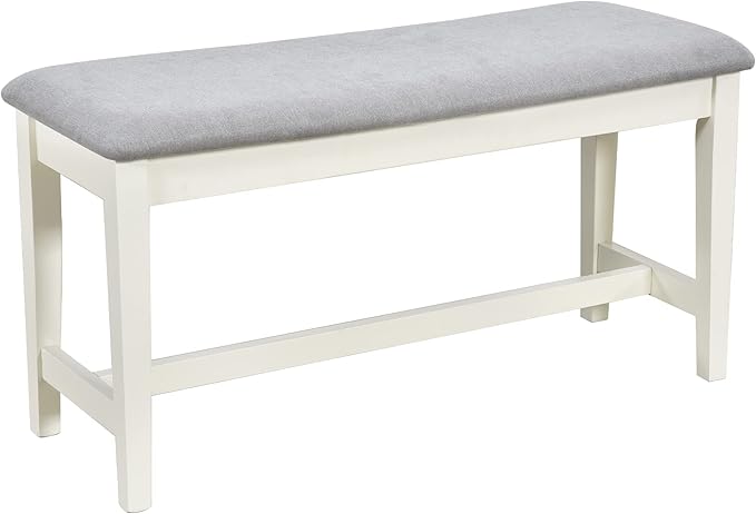 Mid-Century 6-Piece Wood Dining Table Set with Storage Drawer, 4 Upholstered Chairs and Bench for Kitchen Living Room, Butter Milk, 59" L x 35.4" W x 30.3" H - LeafyLoom