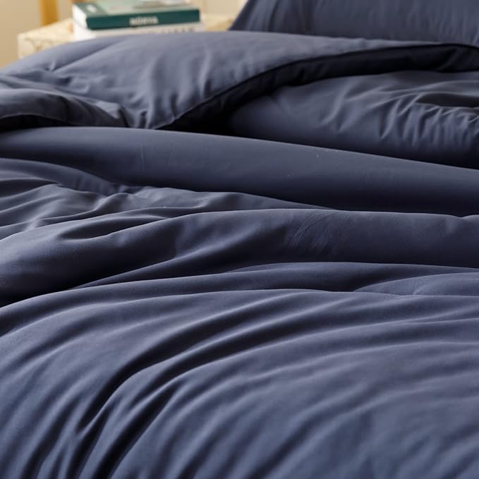 ROSGONIA California King Comforter Set Navy Blue,3pcs(1 Boho Cal King Comforter & 2 Pillowcases) All Season Bedding Soft Bedspread Blanket Quilt - LeafyLoom