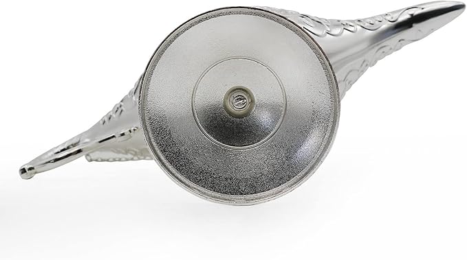 Classic Vintage Collectable Rare Legend Aladdin Magic Genie Costume Lamp Home Table Decoration & Gift, Silver - LeafyLoom
