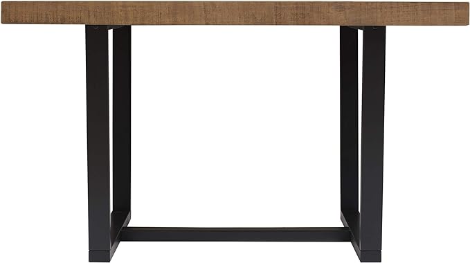 Walker Edison Andre Modern Solid Wood Dining Table, 52 Inch, Rustic Oak - LeafyLoom