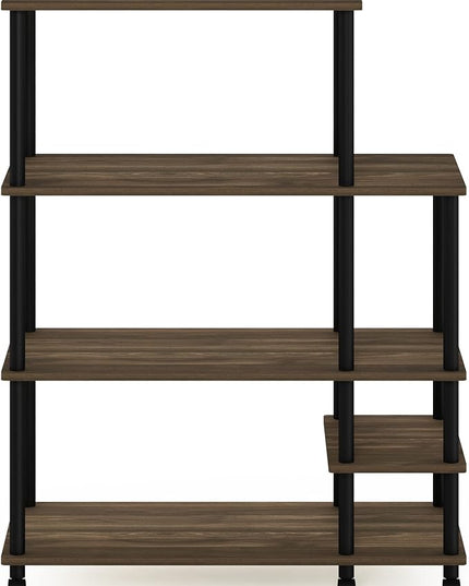 Furinno Turn-N-Tube Kitchen Shelf Cart, Columbia Walnut/Black - LeafyLoom