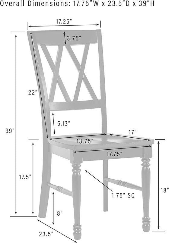 Crosley Furniture Shelby Dining Chairs (Set of 4), Distressed Teal - LeafyLoom