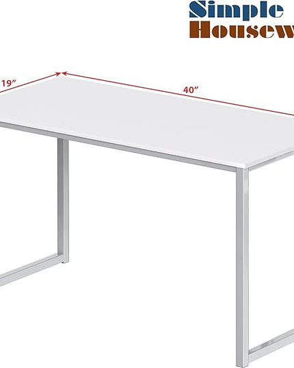 SHW Home Office 40-Inch Computer Desk, White - LeafyLoom