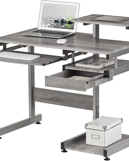 NicBex Laik-DW-00053-DX Desks, 37.75" W x 22" D x 35.25" H, Gray - LeafyLoom