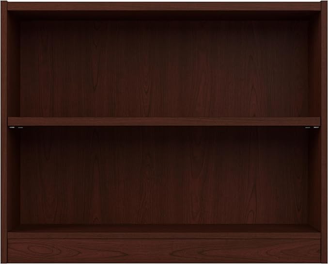Bush Furniture Universal Small 2 Shelf Bookcase in Vogue Cherry, Low Bookshelf for Home Office or Living Room - LeafyLoom