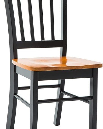 Boraam Shaker Chair, Black/Oak, Set of 2 - LeafyLoom