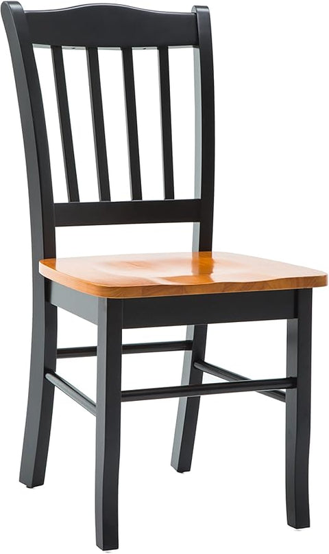 Boraam Shaker Chair, Black/Oak, Set of 2 - LeafyLoom