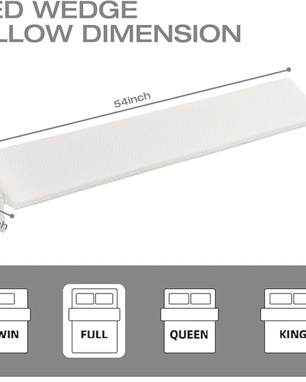 Full Size Bed Wedge Pillow for Headboard Pillow Full Mattress Wedge Gap Filler Trinangle Pillow Wedge for Headboard Space Filler Plus Long Pillow For Bed,Loft Bedroom Accessories Dorm Room Essentails - LeafyLoom