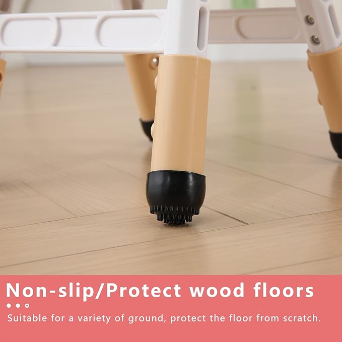 Adjustable Kid Chairs Indoor 3 Level Adjustable Suitable for Children Age 2-6. Maximum load-bearing 220LBS Suitable for Family Classroom and Nursery Child Seat Set (2-Pack-Beige) - LeafyLoom