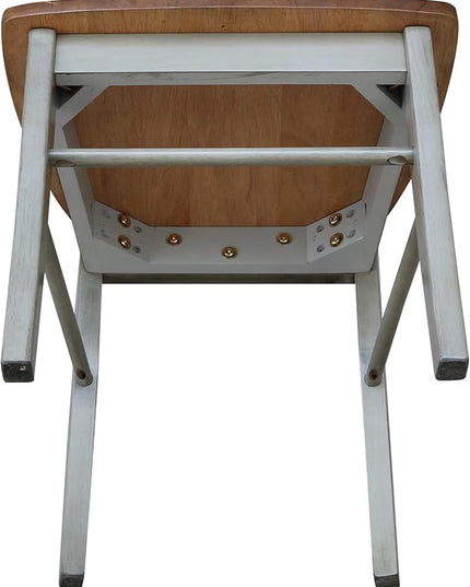 International Concepts X-Back, Set of 2 Chair, Distressed Hickory/Stone - LeafyLoom