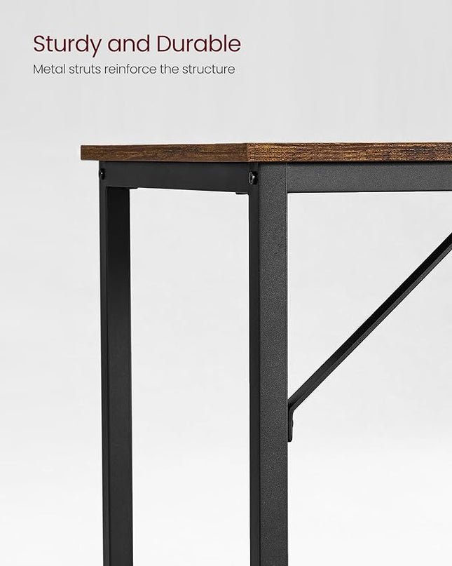 VASAGLE Computer Desk, Gaming Desk, Home Office Desk, for Small Spaces, 19.7 x 39.4 x 29.5 Inches, Industrial Style, Metal Frame, Rustic Brown and Black ULWD41X - LeafyLoom