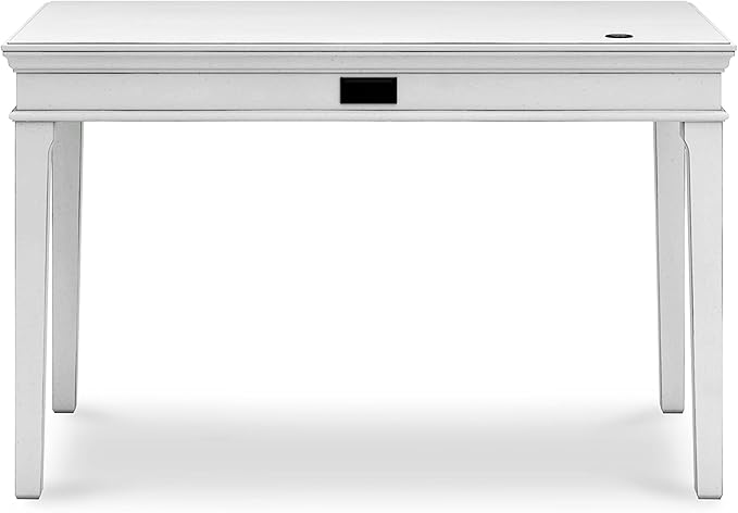 Signature Design by Ashley Kanwyn Classic Home Office Small Leg Desk with 1 Drawer and USB Ports, White - LeafyLoom