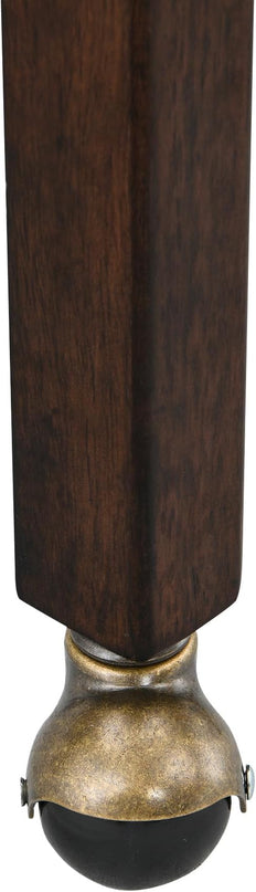 Dining Chairs with Casters and Arms, Accent Kitchen Table Chairs with Wheels, Roller Poker Table Chairs, Wooden Captains Chair, Espresso Legs & Dark Brown SY-318-DK - LeafyLoom